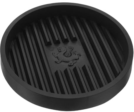 HOLIDYOYO Toilet Plunger Tray Drip Holder Black Plastic Drying Base for Bathroom Kitchen Toilet Plunger Stand