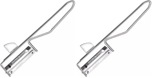 Fackelmann Universalschäler, Spargelschäler aus Edelstahl, Sparschäler für Obst und Gemüse (Farbe: Silber), Menge: 1 Stück (Packung mit 2)
