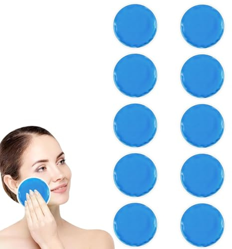 SHYSBV Kühlpads Augen, 10 Stück Wiederverwendbare 7cm Gel Kühlpads für Schönheit, Schmerzlinderung & Fieber, Ideal bei Weisheitszähnen & Augenpflege