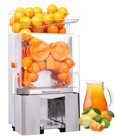 Máquina Exprimidora Automática, Rango De Diámetro De Fruta: 40~80 Mm, Exprimidor Comercial De Alimentación Automática, Con Cubo For Pelar Incluido, For Naranja, Limón Y Granada