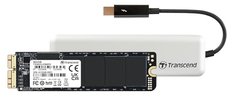 Transcend 960GB JetDrive 855 SSD (with enclosure) for MacBook Air 11 Inch and 13 Inch(Mid 2013 – 2017),MacBook Pro Retina 13 Inch and 15 Inch (Late 2013 – Mid 2015) Up to 1600/1400 MB/s -TS960GJDM855
