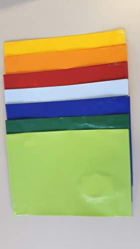Dapo Heftumschläge A5 Diverse Farben im Set von Herlitz Hefthüllen mit Namenschild Baststruktur farbig Sortiert (7 Farben je 5 Stück)