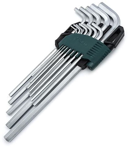 SATA Stiftschlüssel-Satz, extra lang, 12-teilig, 1/16'-3/8' ST09104SJ (Sechkantschlüssel Sechskantschraubendreher Sechkantschlüsselsatz Sechskantschraubendrehersatz Winkelschraubendrehersatz)