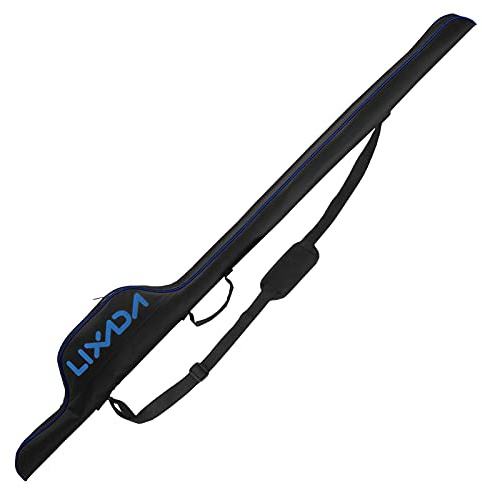 Lixada 63 Inch Fishing Rod Bag Portable Fishing Rod Reel Protective Case, Folding Fishing Pole Holder Cover Rod Tackle Organizer