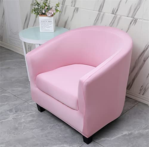 Highdi Sesselschoner Sesselbezug Stretch Sesselüberwurf 2-Teilig Einfarbig Modern Sesselbezug, Elastisch Tub Chair Sesselhussen für Clubsessel Loungesessel Cocktailsessel (Rosa)