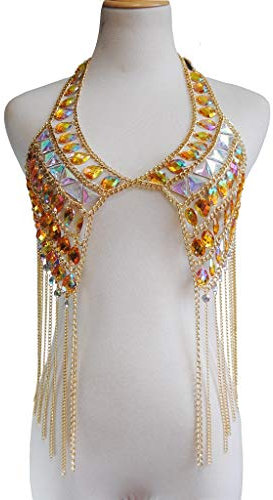 Körperkette Goldene Quaste Anhänger Brustkette Bikini Brust Schmuck Dessous Frau Sexy Nachtclub Kleidung