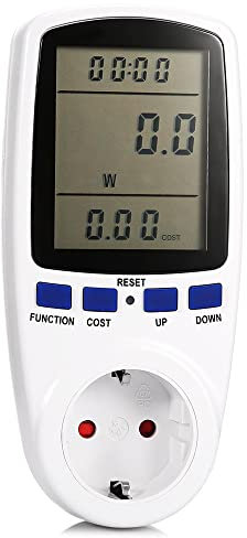 Misuratore Consumo Elettrico, Misuratore di Potenza con Protezione Sovraccarico, Display di Grandi Dimensioni, Potenza Massima 3680W