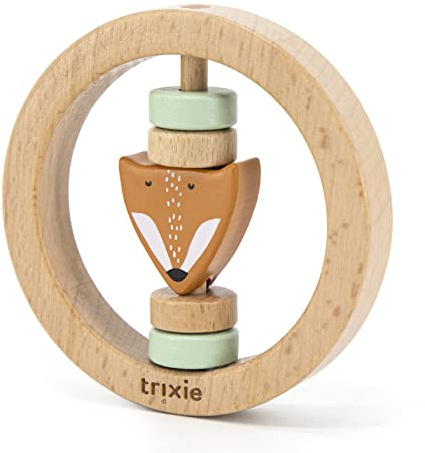 Trixie Rassel aus Holz – Mr. Fox – FSC-zertifiziertes Holz – BPA-freie Babyrassel – sicheres, langlebiges und leicht zu greifendes Design für Kleinkinder