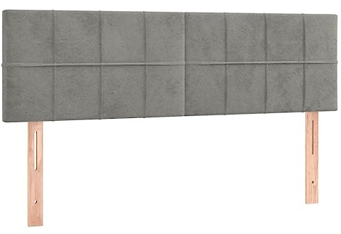 vidaXL Sänggavlar ljusgrå 144x5x78/88 cm sammet