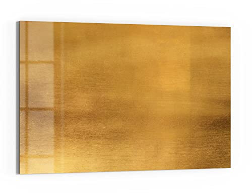 DEQORI Glas-Magnettafel | 90x60 cm groß | Motiv Gebürstetes Goldblech | Memo-Board aus Glas | Magnetboard inkl. Magnete, Stift & Tuch für Küche & Büro | Tafel magnetisch & beschreibbar