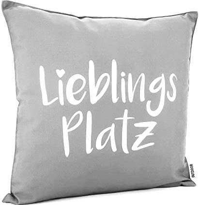 heimtexland ® Outdoorkissen 45x45 Dekokissen Outdoor Garten Lounge Deko Kissen Typ839 Lieblingsplatz Grau