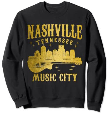 Nashville Gitarre Skyline TN Vintage Country Music City Sweatshirt