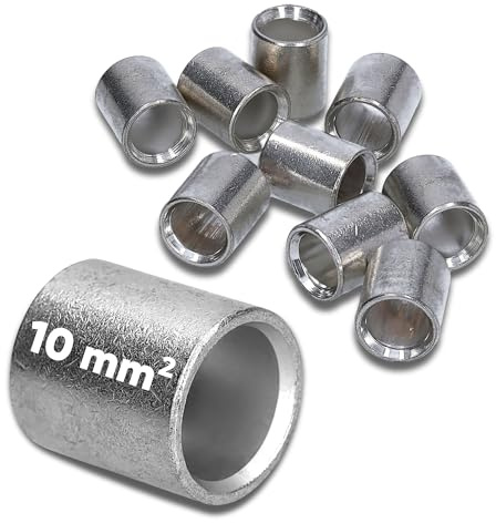Kalitec 10x L2-P Parallelverbinder 10mm² - Quetschverbinder Unisoliert | Blanker Stoßverbinder für Kabel - Industriequalität vom deutschen Händler - Robuste Metallverbinder zur Elektroinstallation