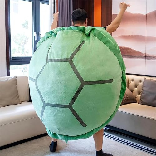 PTAEXCEL Wearable Turtle Shell Pillow, 51in/130cm Giant Wearable Tortoise Shell Plush Removable Oversized Turtle Stuffed Animal Dress Up Cushion Costume for Adults.