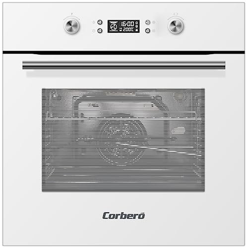 Corberó - Horno Multifunción | CCHMP1033W | 70L | Pirolítico | Display Digital | 8 Programas | Guías Extraíbles | Mandos Escamoteables | 3200W Potencia | Blanco