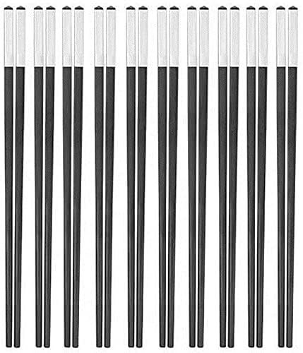 bacchette giapponesi chopsticks Bacchette da 10 paia di bacchette antiscottatura antiscivolo in lega europea riutilizzabili da 24 cm, posate asiatiche