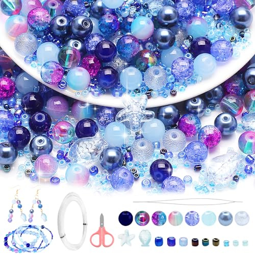 ENUTROF Natürliche Steinperlen Perlen 8mm mit Loch Gemstone Beads Stein | Edelsteine Auffädeln Naturstein Edelstein Glasperlen zur Schmuckherstellung Schmuckperlen Erwachsene Schmucksteine für DIY