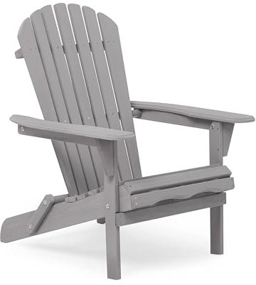 MIDUOLAI Adirondack-Stuhl Für Draußen, Stuhl Für Feuerstelle Im Freien, Adirondack-Terrassenstuhl, Sitzgelegenheiten Für Garten, Für Draußen, Veranda, Rasen Und Swimmingpool,Grau