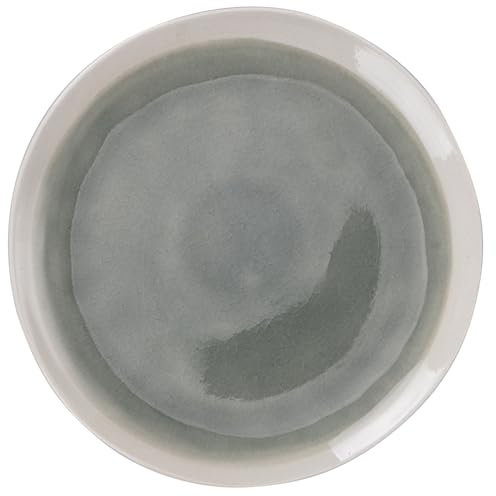 VDE Villa D'Este Home Tivoli 1996 The Market A - Juego de 6 platos de postre de gres, color verde salvia con borde marfil