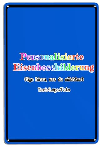 Blech-Schild selbst gestalten, Metall-Poster mit Foto und Text bedrucken, wetterfestes Metallschild, personalisierte Warnschilder aus Metall, Gartenschilder, Parkschilder, dekorative Schilder.