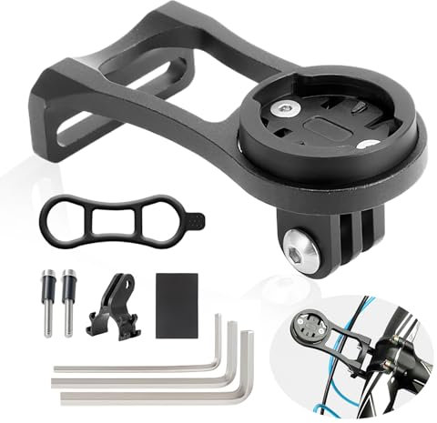 Bike Mount for Garmin Edge, Front Stem Computer Holder Handlebar Mount GPS Bike Mount Out Front Mount Stem Mount Compatible with Garmin XOSS IGPS Thyrton CatEye for Hanging Gopro Camera Flashlight