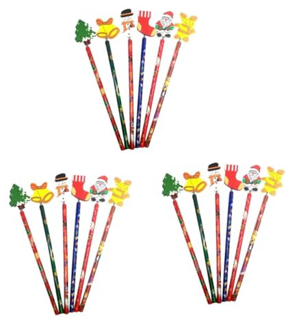 VILLCASE 39 Stk Weihnachtsbleistift Weihnachtsstifte für Kinder Cartoon-Weihnachtsstifte Weihnachts-Bleistift schreibwaren hb pencil Cartoon- der Weihnachtsschule Hölzern