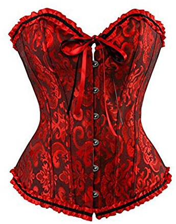 Kouoybt Women's Corset, Sexy Lace Floral Waist Shaping Bustier Top for Wedding Dating Costume Party Photography