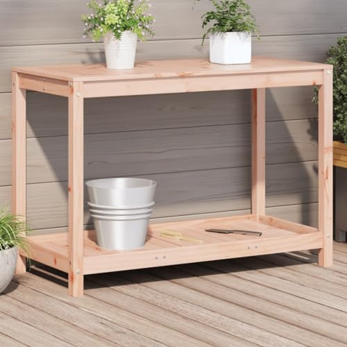 Tidyard Table de rempotage et étagère 108x50x75 cm Bois Massif Douglas, Banc de Rempotage avec Étagère, Plan de Travail Outils Table de Jardinage, Station d'empotage pour Balcon, Terrace, Jardin