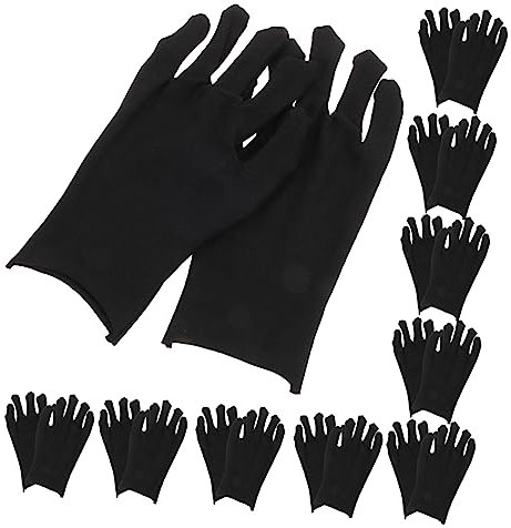 FELTECHELECTR 12 Pairs Black Thickened Cotton Work Gloves for Men and Women, Sturdy Breathable Safety Hand Gloves Strong Grip, for Industrial Labor, Gardening, and Warehouse Use, Size l