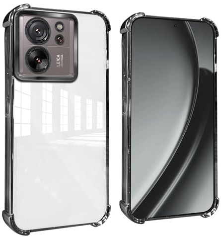 GOGME Funda para Xiaomi 13T / 13T Pro Esquinas Reforzadas con Protector Cámara Carcasa/TPU Anti - Arañazos Antigolpes Suave Clara Design - Negro