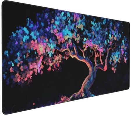 Tapis de Souris Coloré Arbre Tapis de Souris XXL 1200x600x3mm, Imperméable Tapis de Souris Gamer XXL Tapis Souris Mouse Pad, Base Atidérapante, Haute Précision et Vitesse pour Gamer, Deco Bureau
