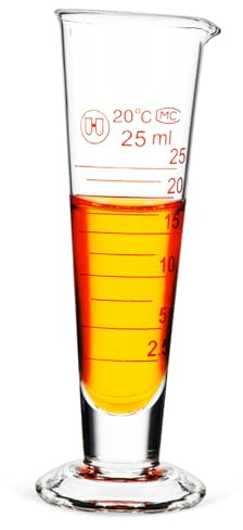 KICHOUSE Measuring Cup Glass 25ml Small Graduated Beaker Liquid Measuring Cup for Kitchen Baking Laboratory Use