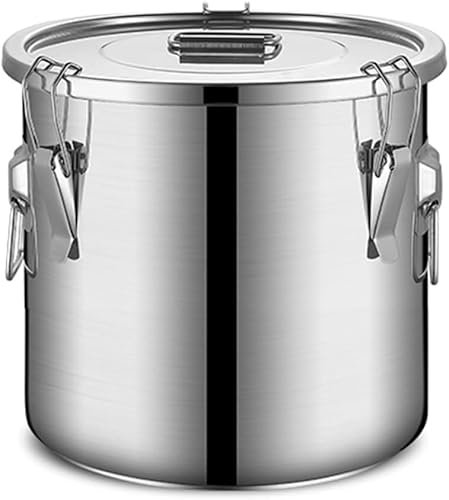 Cereal dispenserGrain Dispenser, Stainless Steel Flour Clamp Canister,Airtight Food Storage Container, for Kitchen & Pantry Storage of Flour or Other Bulk, Dry Foods(Capacity 6L)