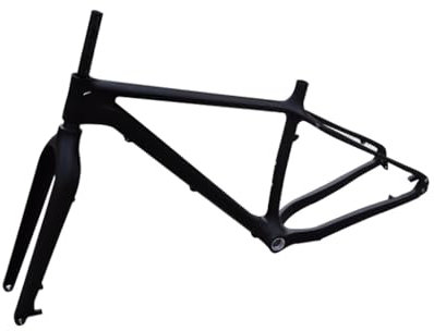BSFHQS 16/18 Zoll Mountainbike Rahmen 26er 4.0 Reifen Fatbike Rahmen Carbonfaser Hardtail Rahmen All Terrain Fahrrad Scheibenbremsrahmen Steckachse F135*15mm R197*12mm(26 * 18)