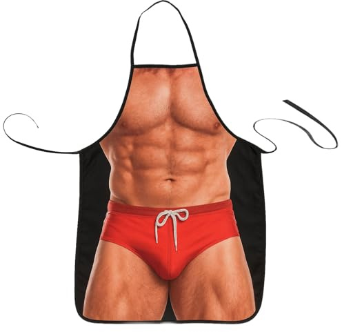 ZYWQ Lustige Schürze, Lustige Kochschürze, Wasserdichte Grillschürze Kochschürze für Männer für Küche, Kochen, Outdoor, Party, Barbecue