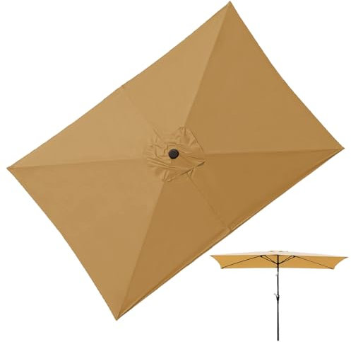 Remplacement De Parasol De Terrasse,Auvent De Rechange,Housse De Rechange,Toile Rectangulaire De Remplacement Pour Parasol,Toile Supérieure Imperméable Pour Jardin,extérieur,Plage Et Serres,200x300cm