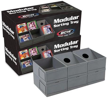 BCW Modular Card Sorting Tray - 2ct | Customizable Display and Storage Grid TCG Sorting Tray | Ideal for Sports Cards, Magic the Gathering, Pokémon, and More