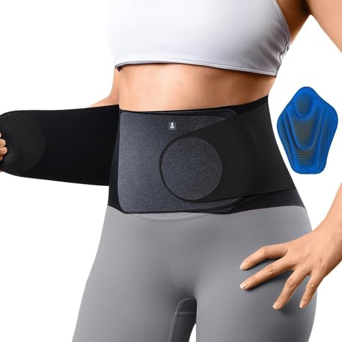 Fitomo 0.5mm Ultra Thin Back Brace for Women Men, Seamless Yoga Fabric for All Day Comfort, Wear under Clothes, Enhanced Lumbar Pad for Lower Back Pain Relief, Sciatica, Posture, Lifting, Black, Size L