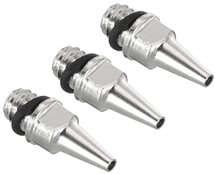 PATIKIL 3Pcs 0.5mm Boquilla De Aerógrafo Solo Boquilla Repuestos Accesorios Latón Aluminio Para Proyectos De Arte Artesanía