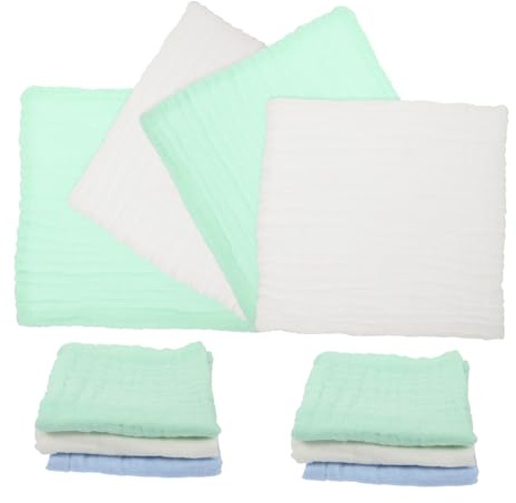 LRXIYODE 10 piezas Toallas Muselina para Bebés Algodón Sin Aditivos Pañuelos Absorbentes para Recién Nacidos y Pequeños Toallitas Infantiles y Suaves