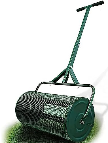 Esparcidor de abono de 61 cm, duradero y ligero, esparcidor de rollo de musgo, eficiente 32 x 60 cm, herramienta de jardín para un fácil cuidado del césped