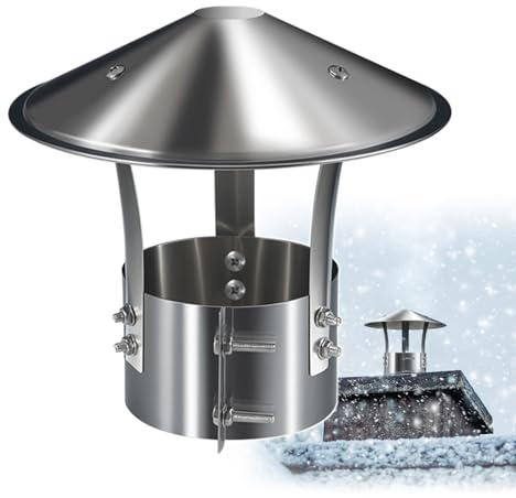 Comignolo, Copertura per Camino in Acciaio Inox da 100mm 150mm 160mm 180mm 200mm, Antivento, Cappucci Antipioggia, Tappo di Sfiato per Tubi Della Stufa Sul Tetto Esterno(150mm/6in)