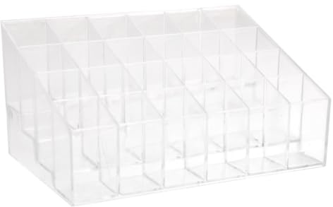LRXIYODE Soporte para Lápiz Labial Expositor Transparente de Acrílico Ranuras Organizador de Pintalabios para Almacenamiento de Maquillaje para Baño y Tocador