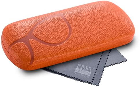 FEFI - Hardcase Brillenetui mit Brillenprägung – Stabiles, hochwertiges Etui mit geprägtem Kunstleder-Bezug außen & weichem Innenfutter – Perfekter Schutz für Ihre Lesebrille oder Sehbrille