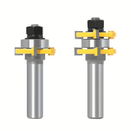 Nut- und Federfräser-Set, Wolframkarbid, perfekt für Holzbearbeitung, Schneiden von MDF, Sperrholz, Hartholz (8 mm), 2 Stück