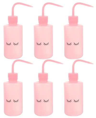 HOMSFOU Set da 6 Flaconi da 250ml per Pulizia Ciglia Bocca Stretta, Bottiglie Vuote in Pe Flessibile Resistenti Agli Urti, Pratiche e Portatili per Trucco e Cura Professionale