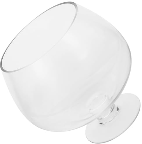 ULTECHNOVO Rundes Glasfischglas 1000ml für Betta Fische und Hydrokulturpflanzen mit Elegantem Design für Wohnzimmer und Büro Einfach zu Pflegen