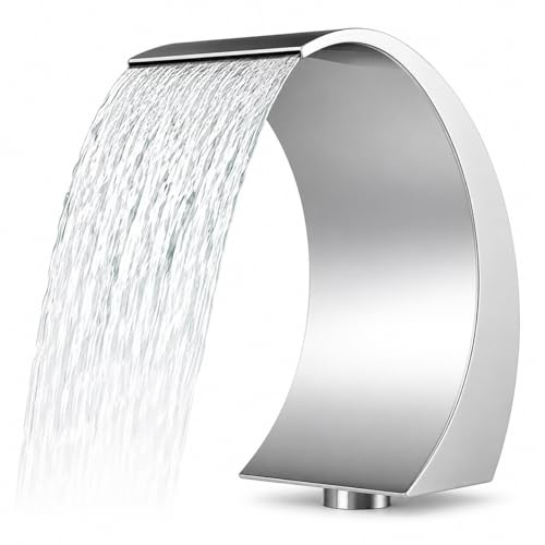 Bananaww Fontana a Cascata per Piscina 40x20 cm – Doccia a Cascata in Acciaio Inossidabile 304 per Piscine Interrate e Fuori Terra – Cascata da Giardino, Laghetto, Giochi d’Acqua, Esterno