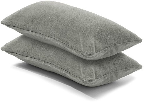 CelinaTex 2er Set Kissenbezug 40x80 cm Doppelpack Coral Fleece Kissenhülle, Kopfkissenbezug Kissen Überzug Comfortable Silber 5001331