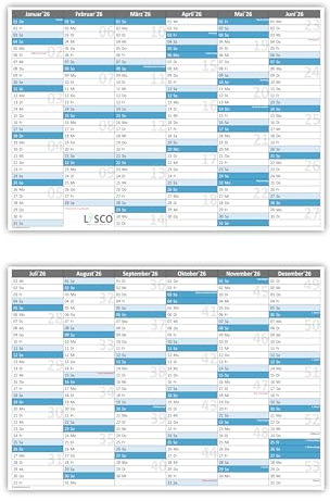 Tafelkalender DIN A5 2026 (5 Stück) Format (148 x 210 mm) 300g BD Papier sehr gut beschreibbar